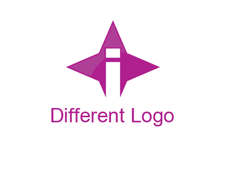 letter i inside star shape logo