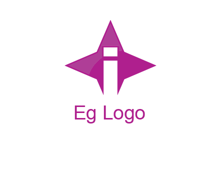 letter i inside star shape logo