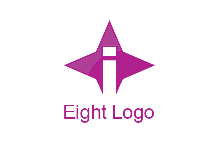 letter i inside star shape logo