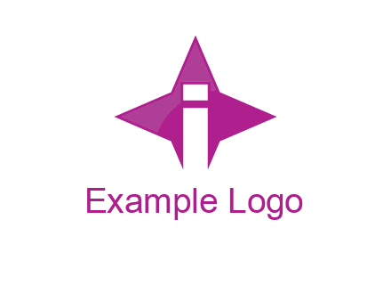 letter i inside star shape logo