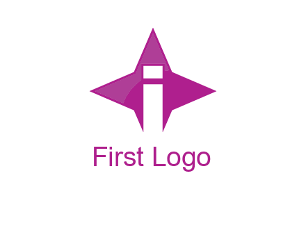letter i inside star shape logo