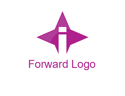 letter i inside star shape logo