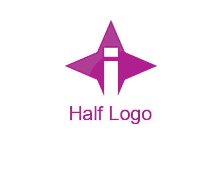 letter i inside star shape logo