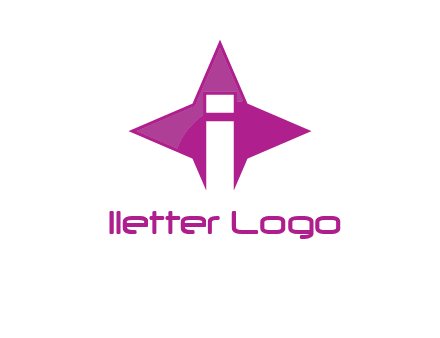 letter i inside star shape logo