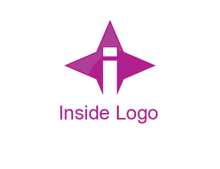 letter i inside star shape logo