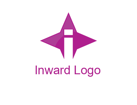 letter i inside star shape logo