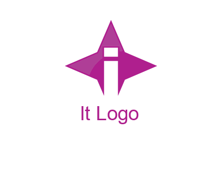 letter i inside star shape logo