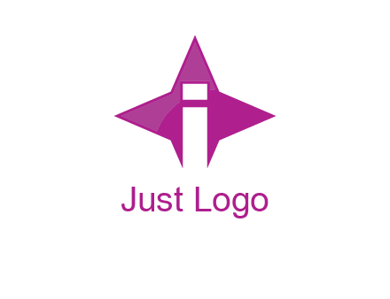 letter i inside star shape logo