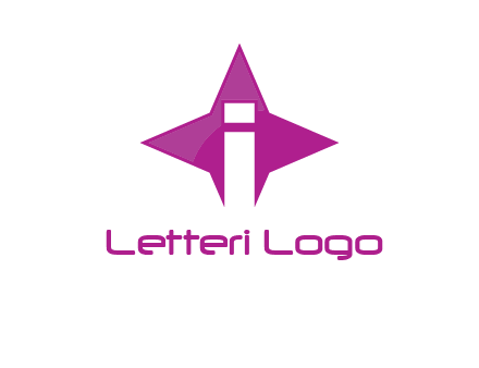 letter i inside star shape logo