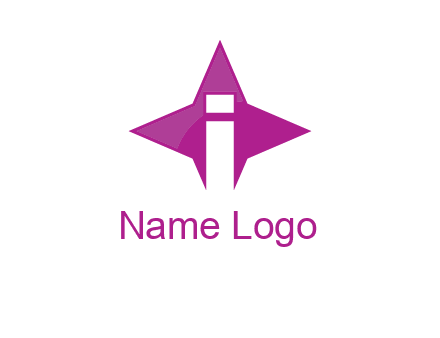 letter i inside star shape logo