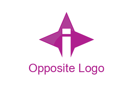 letter i inside star shape logo