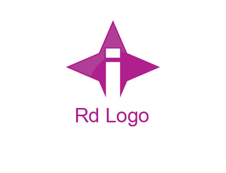 letter i inside star shape logo