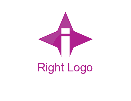 letter i inside star shape logo