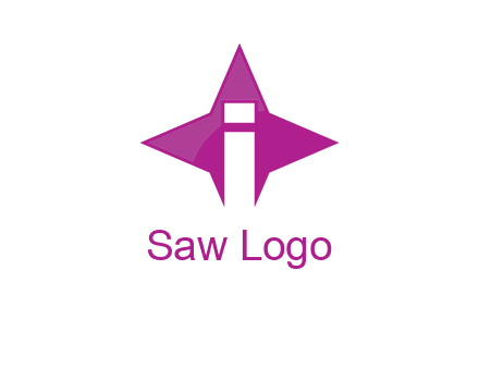 letter i inside star shape logo