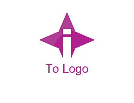 letter i inside star shape logo