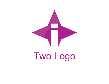 letter i inside star shape logo