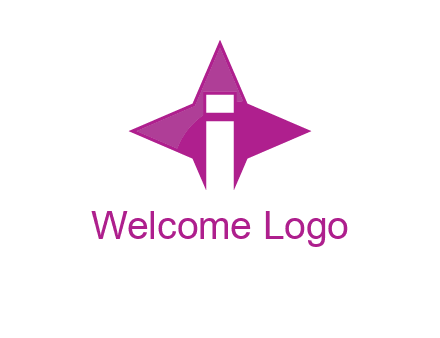 letter i inside star shape logo