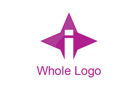 letter i inside star shape logo