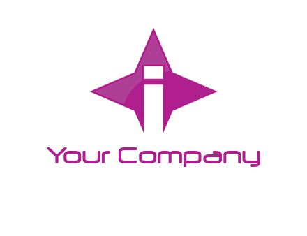 letter i inside star shape logo
