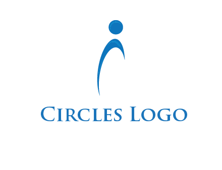 abstract person forming letter i logo