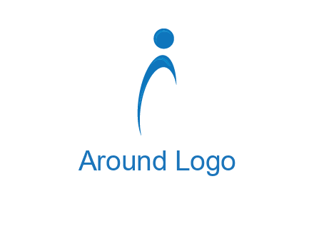 abstract person forming letter i logo