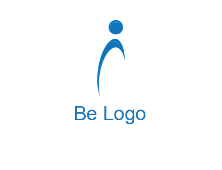 abstract person forming letter i logo