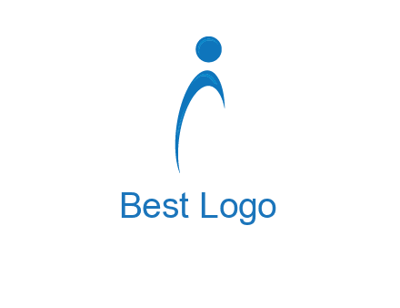 abstract person forming letter i logo