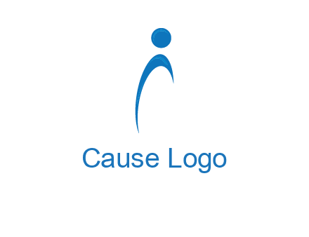 abstract person forming letter i logo