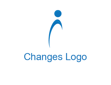 abstract person forming letter i logo