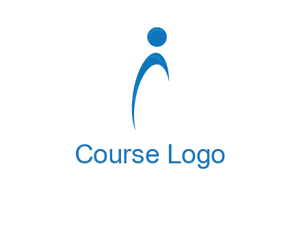 abstract person forming letter i logo