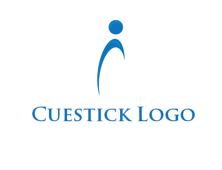 abstract person forming letter i logo