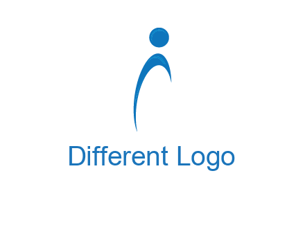 abstract person forming letter i logo