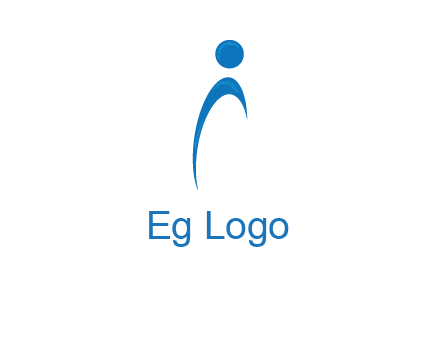 abstract person forming letter i logo