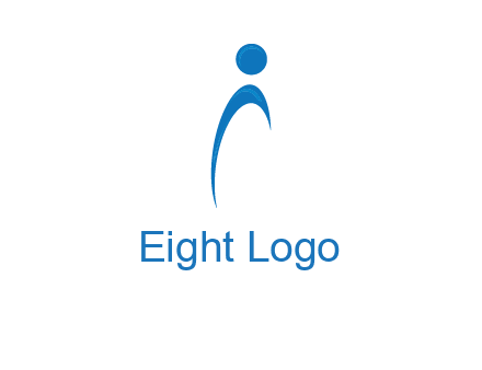 abstract person forming letter i logo