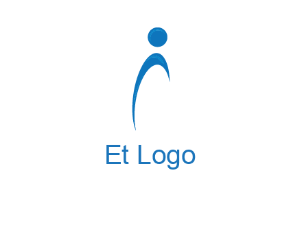 abstract person forming letter i logo