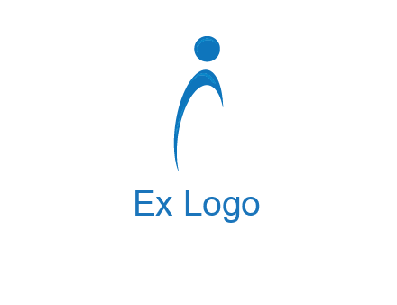 abstract person forming letter i logo