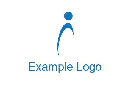abstract person forming letter i logo