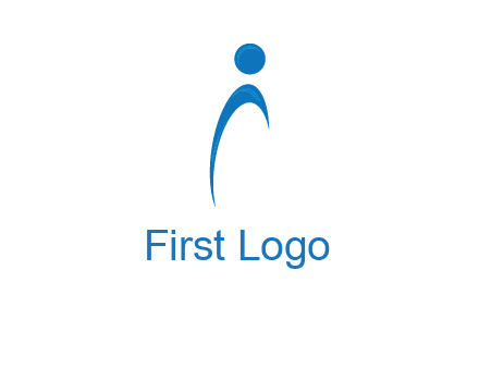 abstract person forming letter i logo