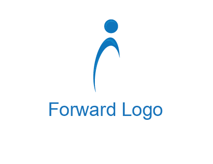 abstract person forming letter i logo