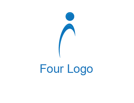 abstract person forming letter i logo