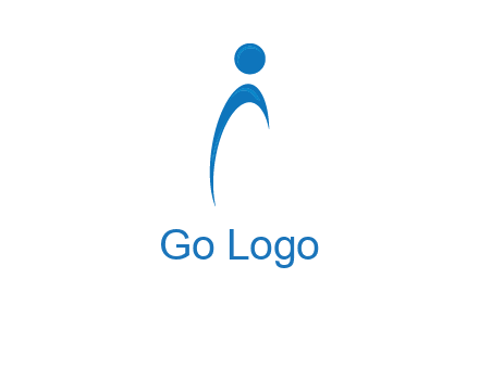 abstract person forming letter i logo