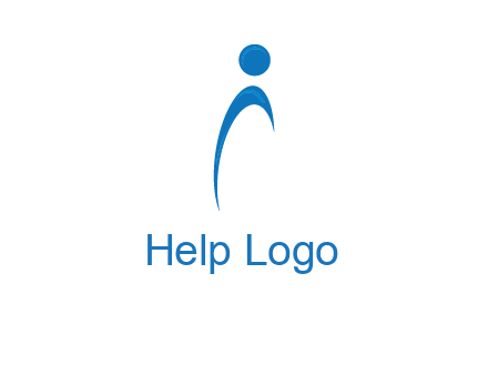 abstract person forming letter i logo