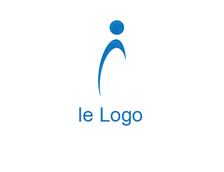 abstract person forming letter i logo