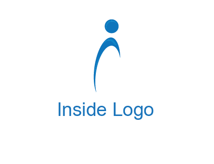 abstract person forming letter i logo