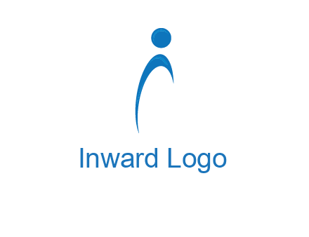 abstract person forming letter i logo