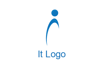 abstract person forming letter i logo
