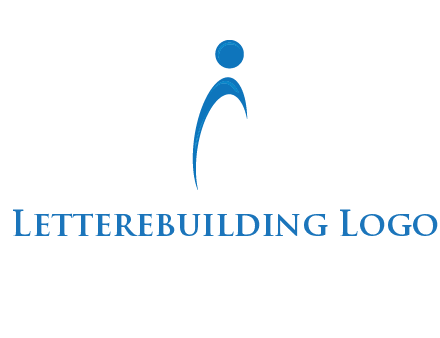 abstract person forming letter i logo
