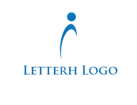 abstract person forming letter i logo