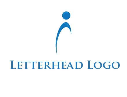 abstract person forming letter i logo