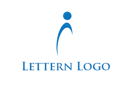 abstract person forming letter i logo